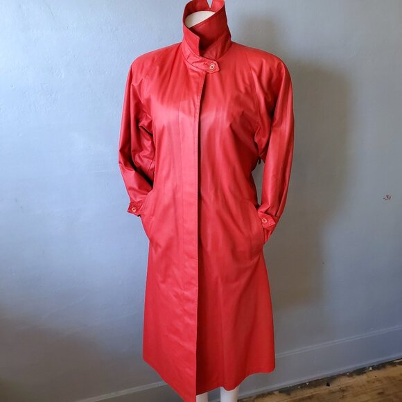 London Fog Wamsutta/ Weatherproof Raincoat/ Fuchsia Overcoat/ 1960's/ Size 6 - Picture 1 of 10